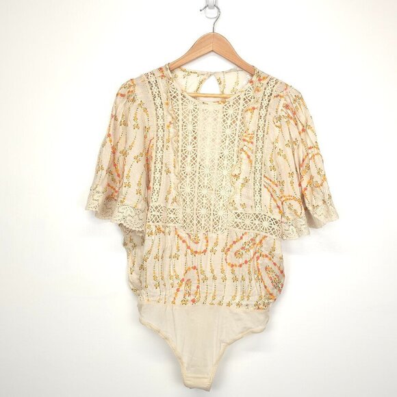 Intimately Free People Bali Tate Mixed Media Bodysuit in Cream Medium - Picture 11 of 14